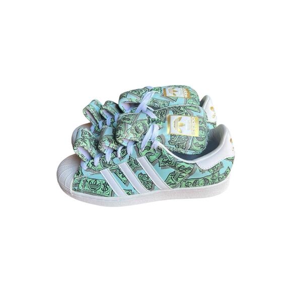 NEW Adidas Jeremy Scott Money Print Superstar Shoes Mens HP6596 Size 8 Rare main image 8
